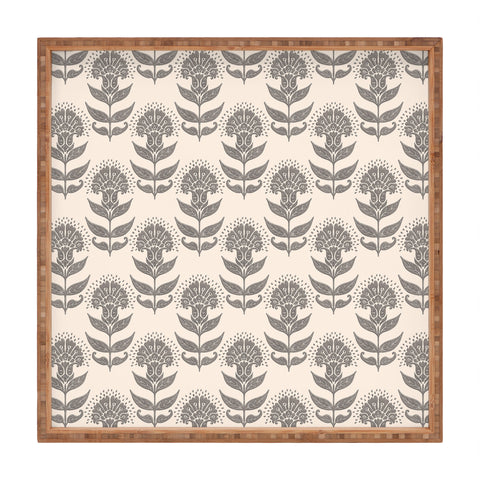 Schatzi Brown Aurelia Floral Gray Square Tray