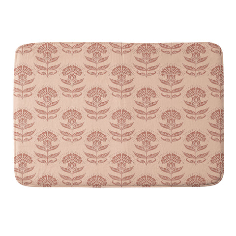 Schatzi Brown Aurelia Floral Peach Memory Foam Bath Mat