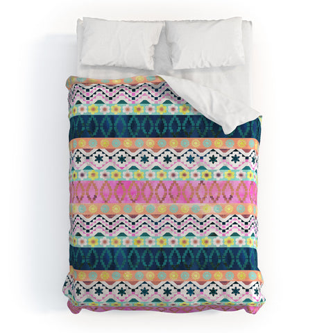 Schatzi Brown Aviana Boho Stripe Duvet Cover