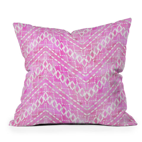 Schatzi Brown Aviana Chevron Pink Outdoor Throw Pillow
