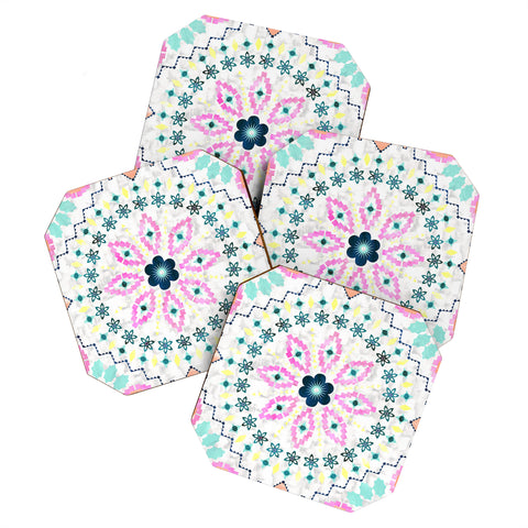 Schatzi Brown Aviana Mandala White Coaster Set