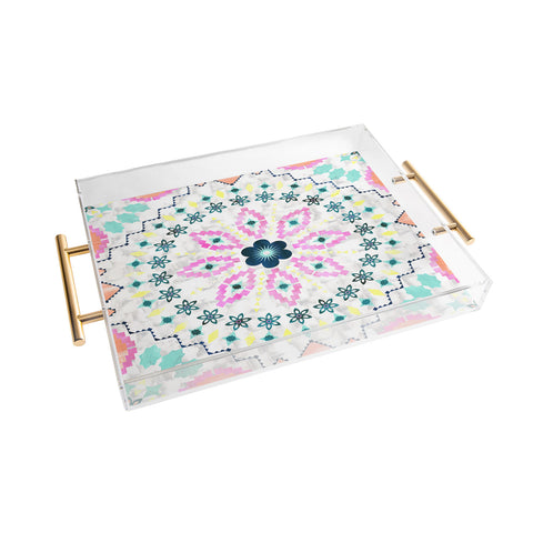 Schatzi Brown Aviana Mandala White Acrylic Tray