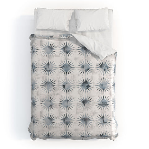 Schatzi Brown Aviana Starburst White Duvet Cover
