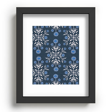 Schatzi Brown Belinna Floral Blue Recessed Framing Rectangle