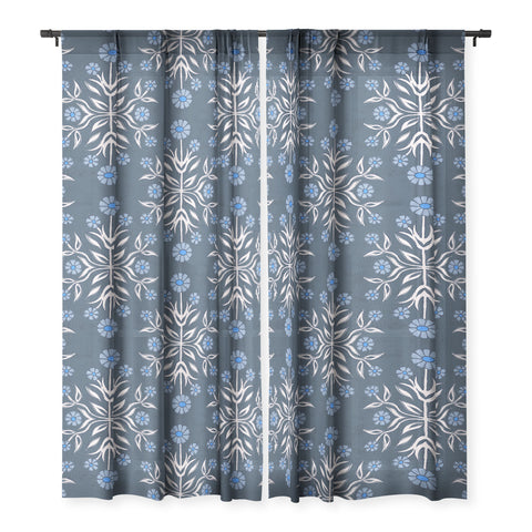 Schatzi Brown Belinna Floral Blue Sheer Non Repeat