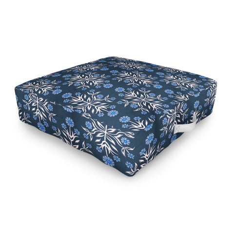 Schatzi Brown Belinna Floral Blue Outdoor Floor Cushion