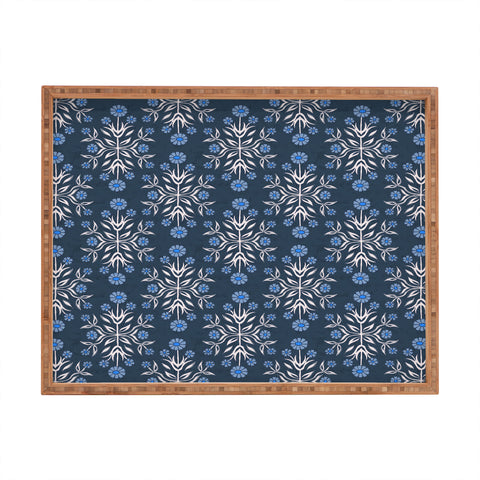 Schatzi Brown Belinna Floral Blue Rectangular Tray