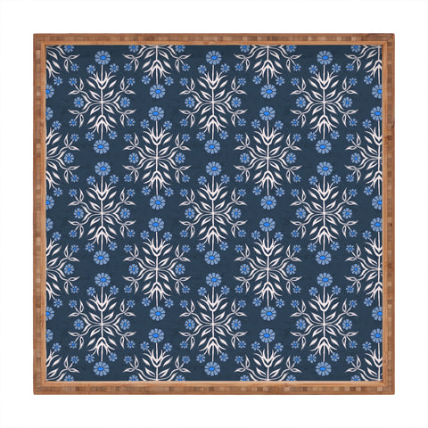 Schatzi Brown Belinna Floral Blue Square Tray
