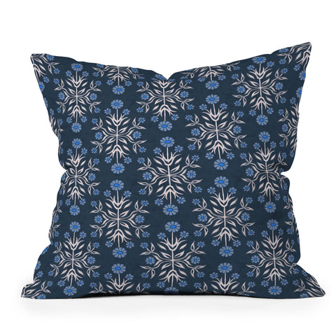 Schatzi Brown Belinna Floral Blue Throw Pillow
