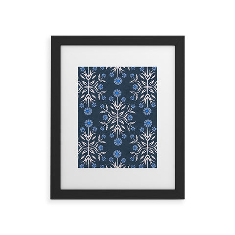 Schatzi Brown Belinna Floral Blue Framed Art Print