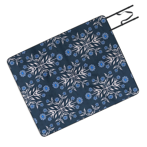 Schatzi Brown Belinna Floral Blue Picnic Blanket