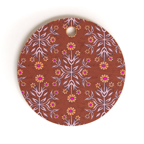 Schatzi Brown Belinna Floral Bronze Cutting Board Round