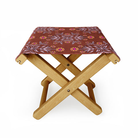 Schatzi Brown Belinna Floral Bronze Folding Stool
