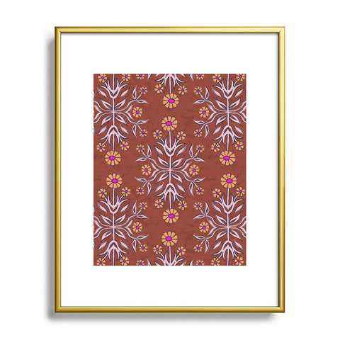 Schatzi Brown Belinna Floral Bronze Metal Framed Art Print