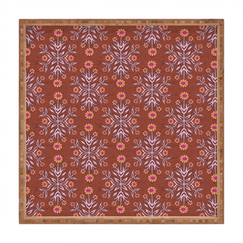 Schatzi Brown Belinna Floral Bronze Square Tray