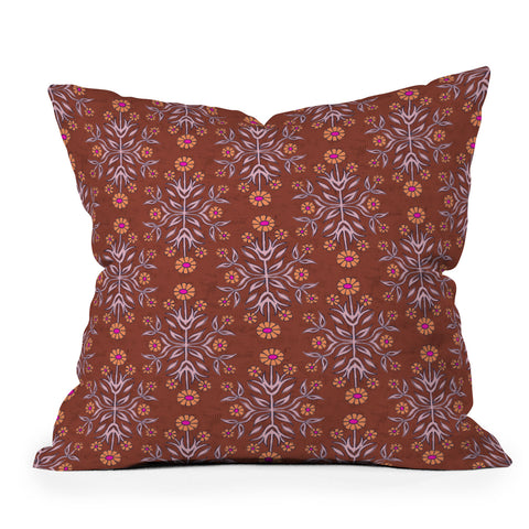 Schatzi Brown Belinna Floral Bronze Throw Pillow