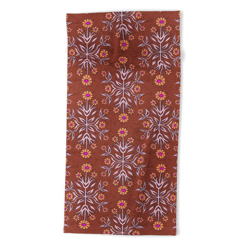 Schatzi Brown Belinna Floral Bronze Beach Towel