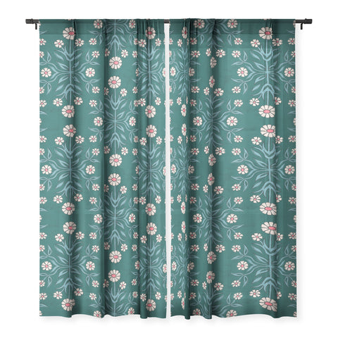Schatzi Brown Belinna Floral Green Sheer Non Repeat