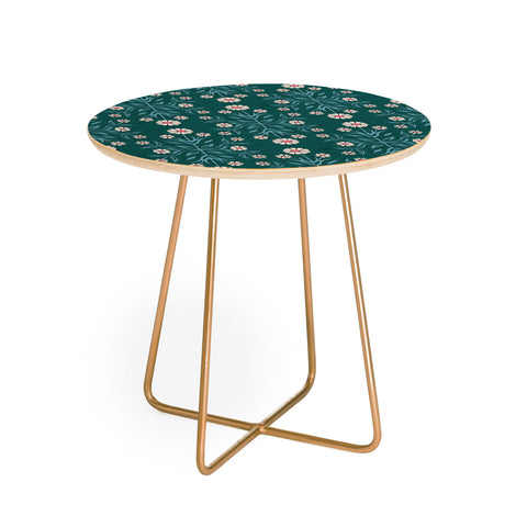 Schatzi Brown Belinna Floral Green Round Side Table