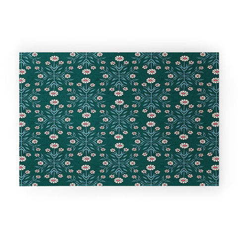 Schatzi Brown Belinna Floral Green Welcome Mat