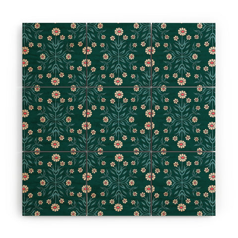 Schatzi Brown Belinna Floral Green Wood Wall Mural