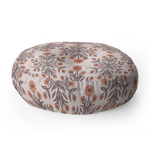 Schatzi Brown Belinna Floral Latte Floor Pillow Round