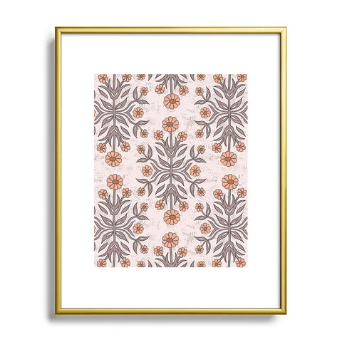 Schatzi Brown Belinna Floral Latte Metal Framed Art Print