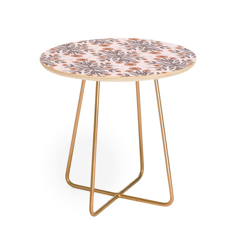 Schatzi Brown Belinna Floral Latte Round Side Table