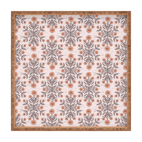 Schatzi Brown Belinna Floral Latte Square Tray