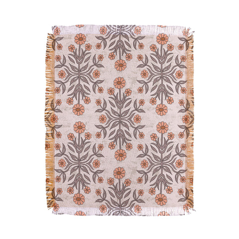 Schatzi Brown Belinna Floral Latte Throw Blanket