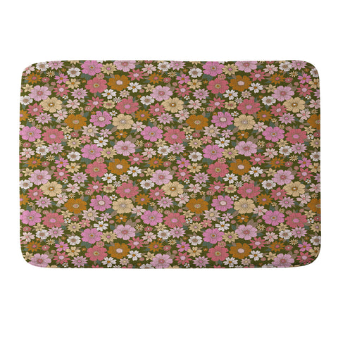 Schatzi Brown Betty Floral Avocado Memory Foam Bath Mat