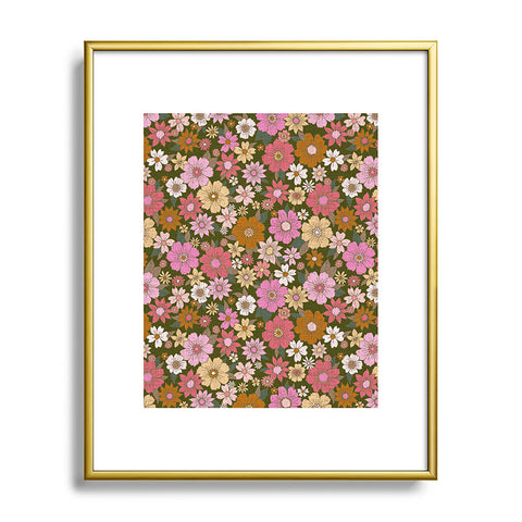 Schatzi Brown Betty Floral Avocado Metal Framed Art Print