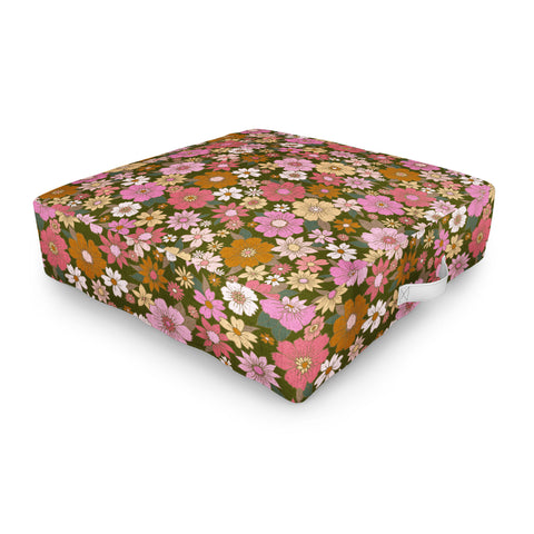Schatzi Brown Betty Floral Avocado Outdoor Floor Cushion