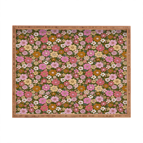 Schatzi Brown Betty Floral Avocado Rectangular Tray