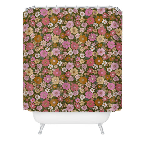 Schatzi Brown Betty Floral Avocado Shower Curtain