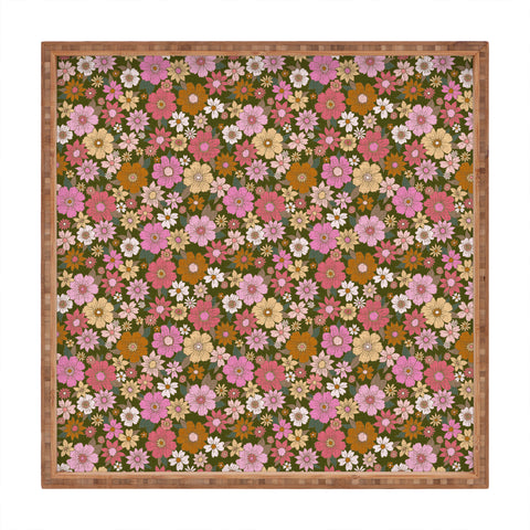 Schatzi Brown Betty Floral Avocado Square Tray