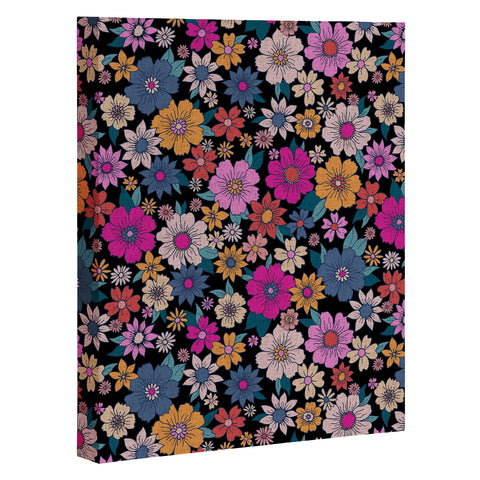Schatzi Brown Betty Floral Black Art Canvas