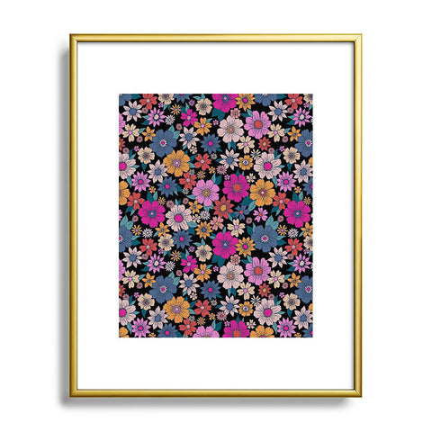 Schatzi Brown Betty Floral Black Metal Framed Art Print