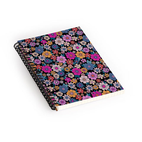 Schatzi Brown Betty Floral Black Spiral Notebook