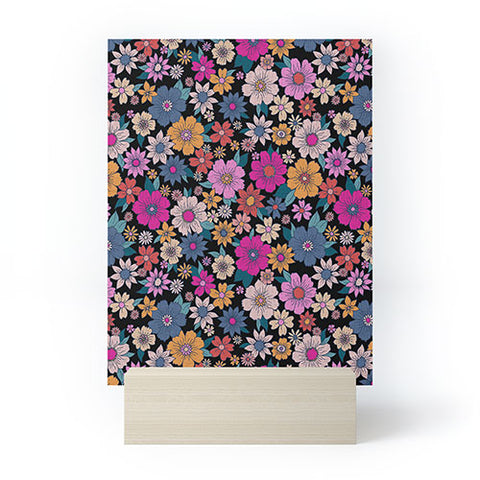 Schatzi Brown Betty Floral Black Mini Art Print
