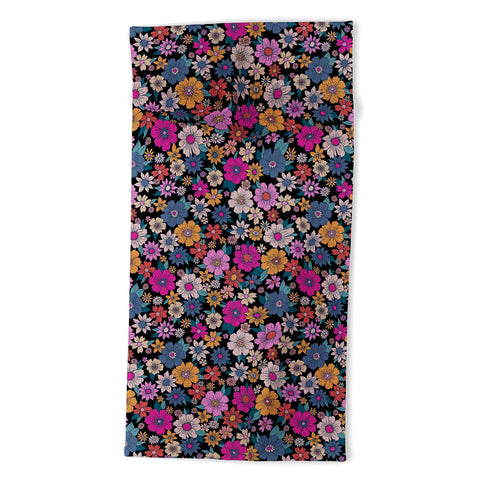 Schatzi Brown Betty Floral Black Beach Towel