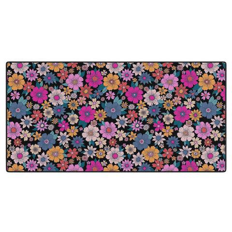 Schatzi Brown Betty Floral Black Desk Mat