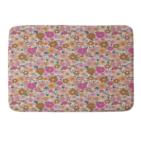 Schatzi Brown Betty Floral Ivory Memory Foam Bath Mat