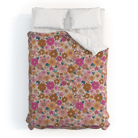 Schatzi Brown Betty Floral Ivory Duvet Cover