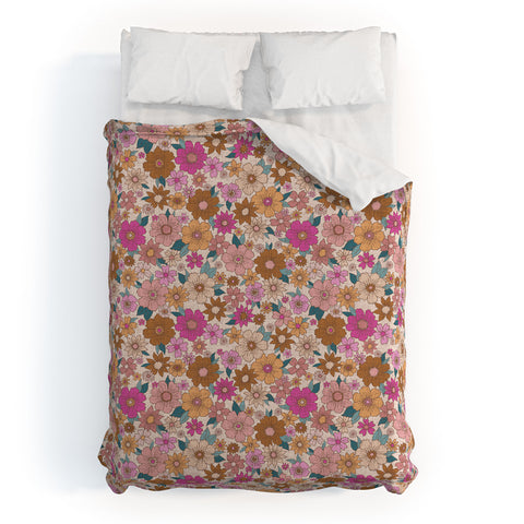 Schatzi Brown Betty Floral Ivory Duvet Cover