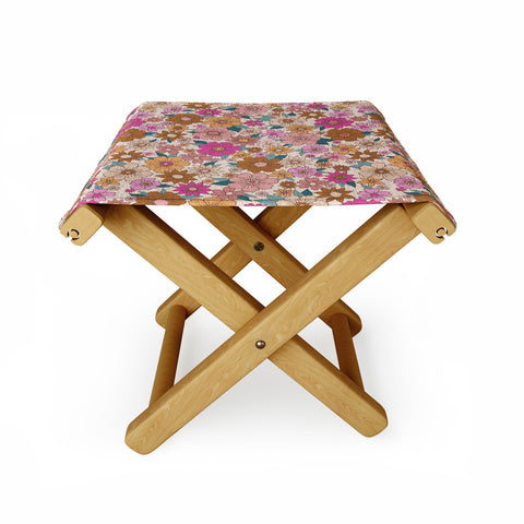 Schatzi Brown Betty Floral Ivory Folding Stool