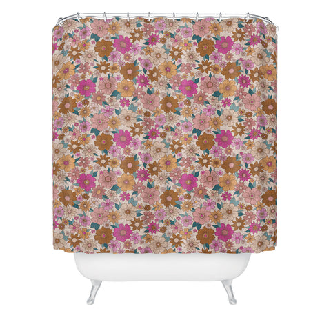 Schatzi Brown Betty Floral Ivory Shower Curtain