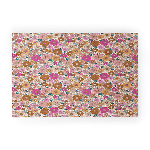 Schatzi Brown Betty Floral Ivory Welcome Mat