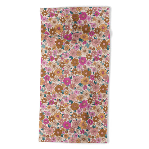 Schatzi Brown Betty Floral Ivory Beach Towel