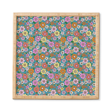 Schatzi Brown Betty Floral Turquoise Framed Wall Art